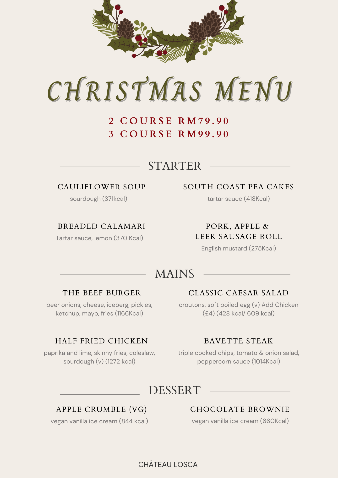 Christmas Dining Course